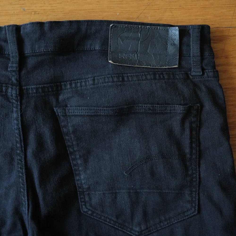 G-Star Raw 3301 Shorts Mens Black Slim Streetwear 38 Denim Casual Designer